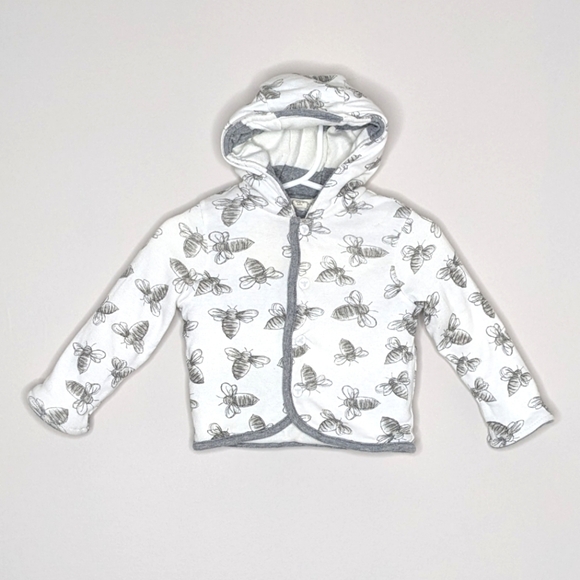 Burt's Bee Baby Reversible Bee Print Stripe Coat Jacket 6-9m - Picture 1 of 8
